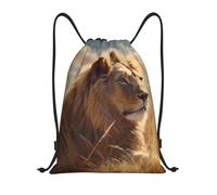 Prairie Lion Sports String Backpack Versatile Sports Drawstring Foldable Gym String Bag For Swim Beach Climbing 39X46Cm