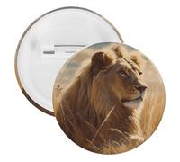 Prairie Lion Tinplate Badge Personalized Round Brooch Large Craft Button Suitable for Teachers, Nurses, Doctors, Staff, Party Gift Accessories, 5PCS, Plastic, plastics