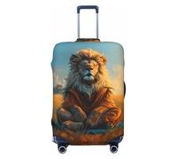 Prairie Meditating Lion Travel Luggage Covers - Elasticity Suitcase Covers Protector for Luggage 18-32 Inch