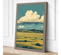 Prairie Under Open Sky Canvas Wall Art Print 18x12 Inch (46 x 30 cm)