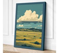 Prairie Under Open Sky Canvas Wall Art Print 18x12 Inch (46 x 30 cm)