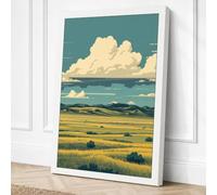 Prairie Under Open Sky Canvas Wall Art Print 24x16 Inch (61 x 41 cm)