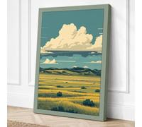 Prairie Under Open Sky Canvas Wall Art Print 24x16 Inch (61 x 41 cm)