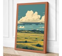 Prairie Under Open Sky Canvas Wall Art Print 30x20 Inch (76 x 51 cm)