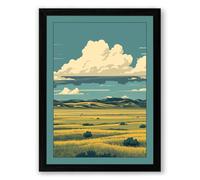 Prairie Under Open Sky Vintage Framed Wall Art Print A3 (42×29.7cm) Black, Wall Decor for Living Room, Bedroom, Office & Home, Ready to Hang, Art Gift