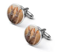 Prairies Hare Rabbits Men Cufflinks Shirt Cuff Links Business Tuxedo Studs Wedding