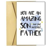 Praise Father’s Day Card for Son, Son Birthday Card, Fathers Day Gift for Son, You Are An Amazing Son And One Incredible Father