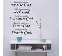 Praise God Bible Verse Vinyl Wall Decal Scripture Quote Art Word Decor for Home and Office