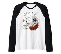 Praise Him Every Season Psalm 34:1 Lion Floral Raglan Baseball Tee