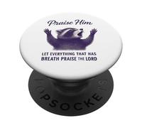 Praise Him Raccoon Tee Funny Popular Christian Bible Verse PopSockets Adhesive PopGrip