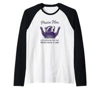 Praise Him Raccoon Tee Funny Popular Christian Bible Verse Raglan Baseball Tee