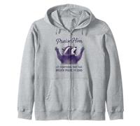 Praise Him Raccoon Tee Funny Popular Christian Bible Verse Zip Hoodie