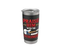 Praise Him with Strings Bass Guitar Psalm 150:4 Bible Verse Stainless Steel Insulated Tumbler