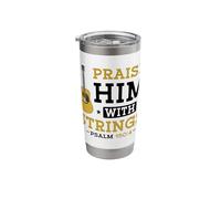 Praise Him with Strings Psalm 150:4 Guitar Player Musician Stainless Steel Insulated Tumbler