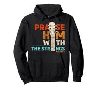 Praise Him With Strings - Psalm 150 Christian Guitar Player Pullover Hoodie