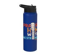 Praise Him with Strings - Psalm 150 Christian Guitar Player Stainless Steel Insulated Water Bottle