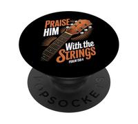 Praise Him With The Strings Bible Psalm Christian Guitar PopSockets Adhesive PopGrip