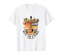 Praise Him with The Strings Bible Psalm Christian Guitar T-Shirt