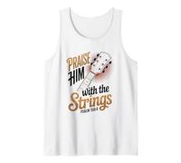 Praise Him with The Strings Bible Psalm Christian Guitar Tank Top