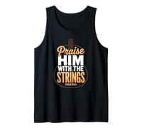Praise Him with The Strings Bible Psalm Christian Guitar Tank Top