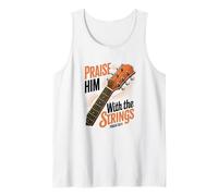 Praise Him with The Strings Bible Psalm Christian Guitar Tank Top