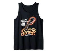 Praise Him With The Strings Bible Psalm Christian Guitar Tank Top
