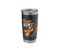 Praise Him with The Strings Bible Psalm Christian Violin Stainless Steel Insulated Tumbler