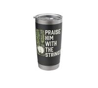 Praise Him with The Strings Bluegrass Gospel Banjo Stainless Steel Insulated Tumbler