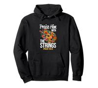 Praise Him With The Strings Christian Guitar Psalm Pullover Hoodie