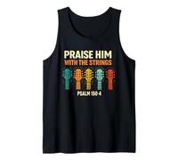 Praise Him with The Strings Christian Worship Guitar Psalm Tank Top