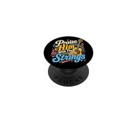 Praise Him With The Strings Funny Guitar Christian Guitarist PopSockets Adhesive PopGrip