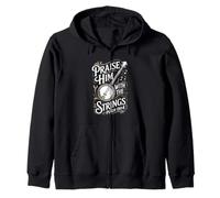 Praise Him With The Strings Psalm 150:4 Banjo Zip Hoodie