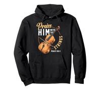 Praise Him With The Strings Psalm 150:4 Cello Player Pullover Hoodie