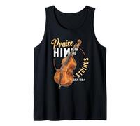 Praise Him with The Strings Psalm 150:4 Double Bass Player Tank Top