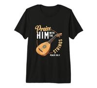 Praise Him with The Strings Psalm 150:4 Lute Player Premium T-Shirt
