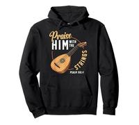Praise Him With The Strings Psalm 150:4 Lute Player Pullover Hoodie