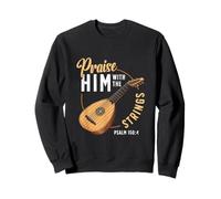 Praise Him With The Strings Psalm 150:4 Lute Player Sweatshirt