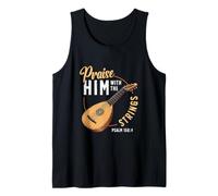 Praise Him with The Strings Psalm 150:4 Lute Player Tank Top
