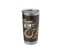 Praise Him with The Strings Psalm 150:4 Lyre Player Stainless Steel Insulated Tumbler