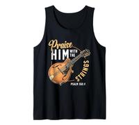 Praise Him with The Strings Psalm 150:4 Mandolin Player Tank Top