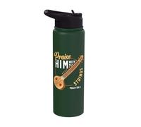 Praise Him with The Strings Psalm 150:4 Sitar Player Stainless Steel Insulated Water Bottle