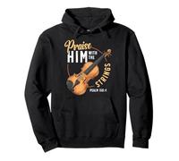 Praise Him With The Strings Psalm 150:4 Violin Player Pullover Hoodie
