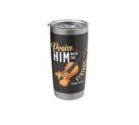 Praise Him with The Strings Psalm 150:4 Violin Player Stainless Steel Insulated Tumbler