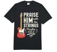 Praise Him with The Strings Psalm 150 Christian Guitar Comfort Colors Adult Heavyweight T-Shirt