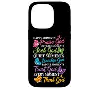 Praise Seek Worship Trust Thank God Bible Religous Quote Case for iPhone 14 Pro