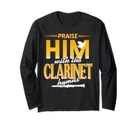 Praise with Clarinet Worship Hymns for Musicians Long Sleeve T-Shirt