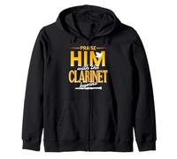 Praise with Clarinet Worship Hymns for Musicians Zip Hoodie