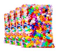 Praisebank 4000 pcs Multi-Color Pony Beads, Hair Beads, Beads for Jewelry Making, Beads for Crafts, Beads for Hair Braids