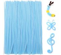 Praisebank Light Blue Pipe Cleaners, 200pcs, 12 inch Long, Chenille Stems for Crafts, Arts & Crafts Supplies.