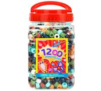 Praisebank Pony Beads, 1200pcs 6x9mm, Wholesale Beads, Bracelets Jewelry Making, Arts & Crafts(Earth-Tone)